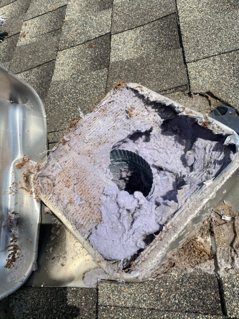Dirty Dryer Vent Roof Cover